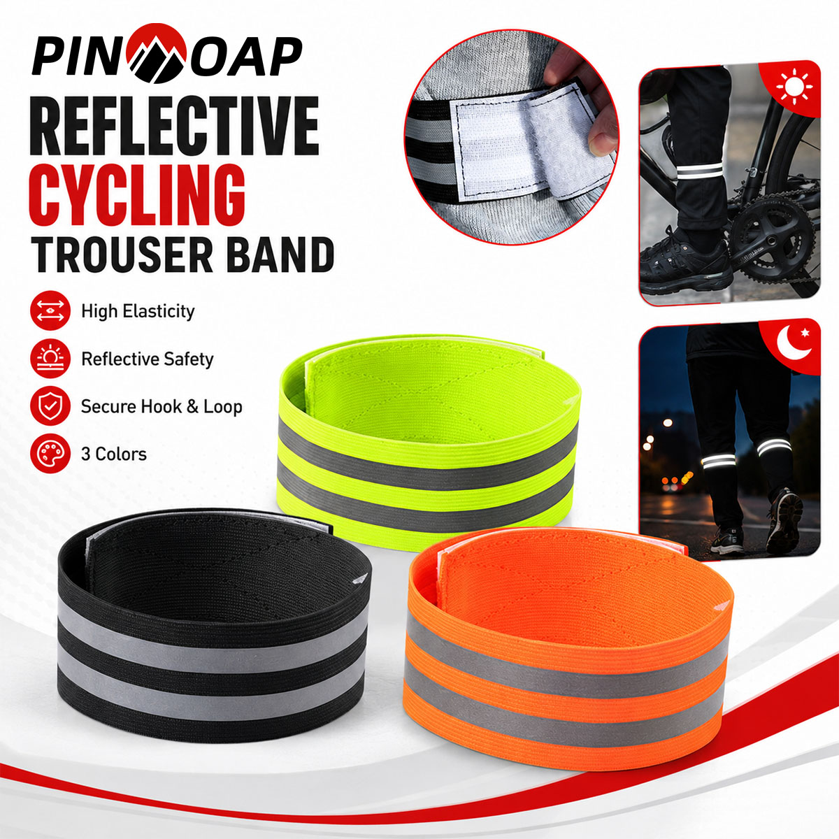 Cycling Commute Pants - PINMOAP 1/2PCS Tali Celana Sepeda Reflektif