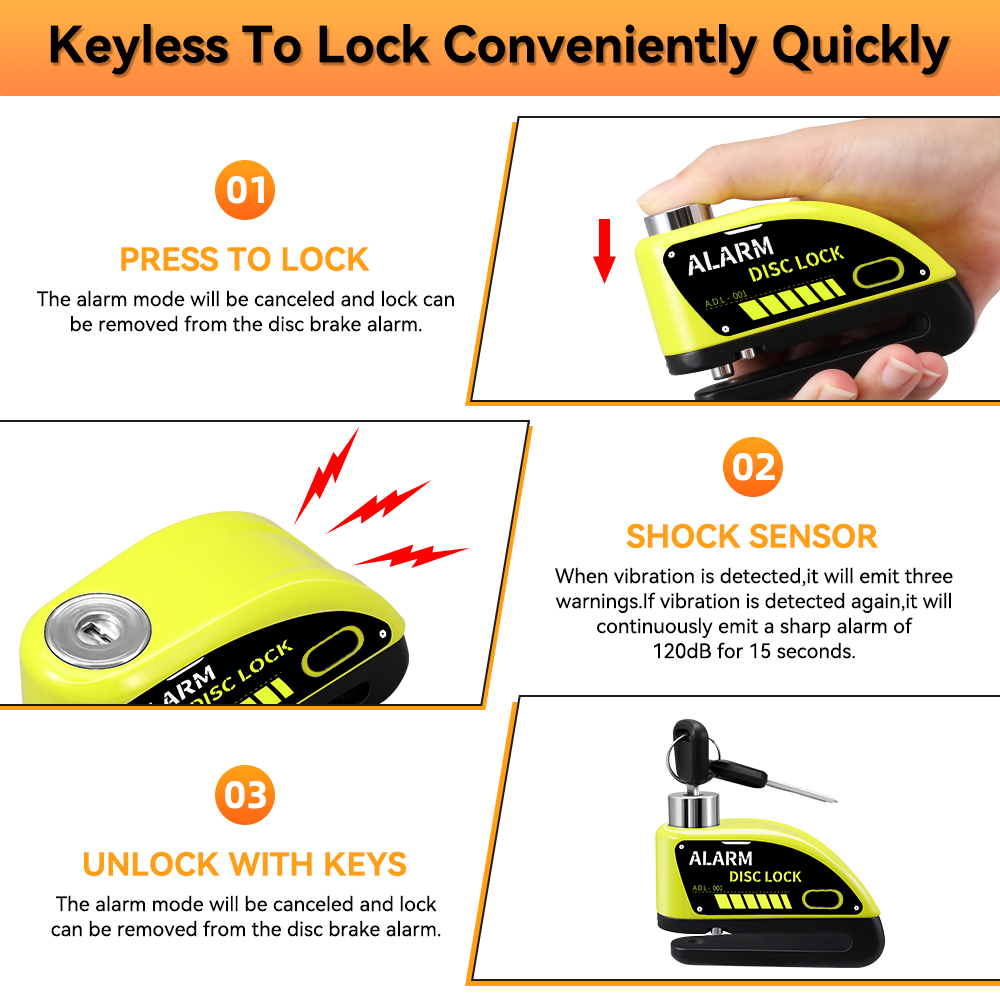 Kunci rem cakram Alarm sepeda  - Commuter Bike Lock ulasan dan harga